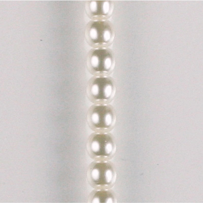 Czech Glass Pearl Large Hole Bead - Round 04MM WHITE 70401