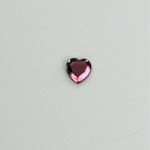 Glass Flat Back Rose Cut Fancy Foiled Stone  - Heart 06MM AMETHYST