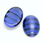 Glass Medium Dome Cabochon - Oval 25x18MM TIGEREYE BLUE