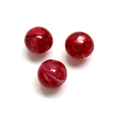 Plastic Flawed Bead - Round 12MM FLAWED RUBY