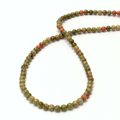 Gemstone Bead - Smooth Round 04MM EPIDOTE