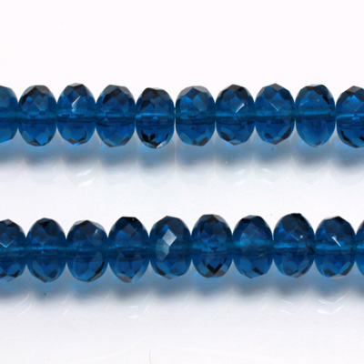 Czech Glass Fire Polish Bead - Rondelle Donut 08x5MM CAPRI BLUE