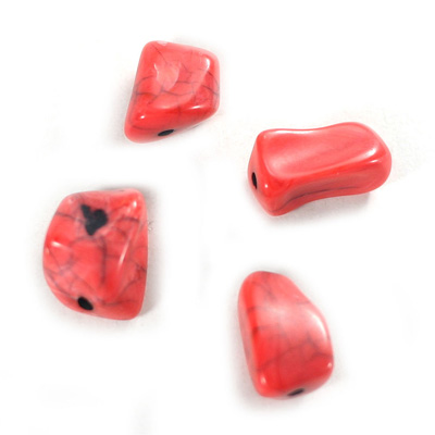 Plastic  Bead - Mixed Color Smooth Nugget Mixed CORAL MATRIX