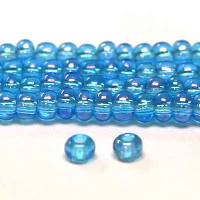 Preciosa Czech Glass Seed Bead - Round 06/0 AQUA AB 61010