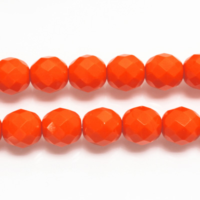 Czech Glass Fire Polish Bead - Round 10MM ORANGE