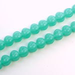 Czech Pressed Glass Bead - Melon Ribbed Round 7MM OPAL JADE