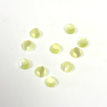 Fiber-Optic Flat Back Stone with Faceted Top and Table - Round 04MM CAT'S EYE YELLOW