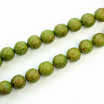 Czech Pressed Glass Bead - Smooth Round 08MM VOLCANIC COATED OLIVE