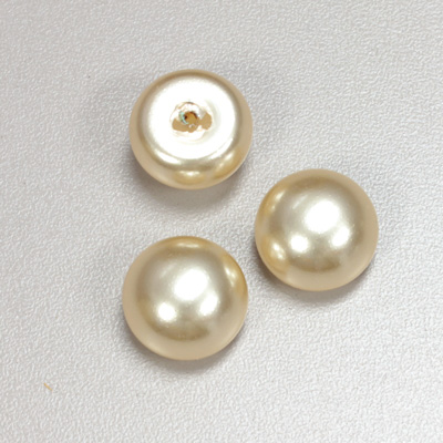 Glass High Dome Cabochon Pearl Dipped - Round 16MM CREME