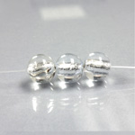 Czech Glass Lampwork Bead - Smooth Round 10MM CRYSTAL SILVER LINED