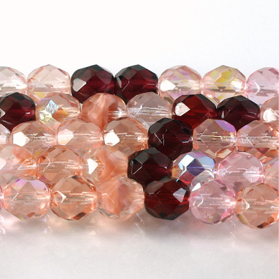 Czech Glass Fire Polish Bead - Round 08MM PINK MIX