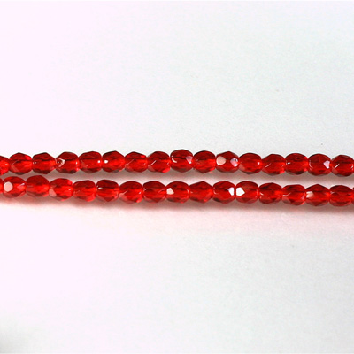 Czech Glass Fire Polish Bead - Round 03MM RUBY