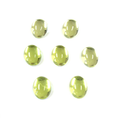 Plastic Flat Back Foiled Cabochon - Oval 08x6MM JONQUIL