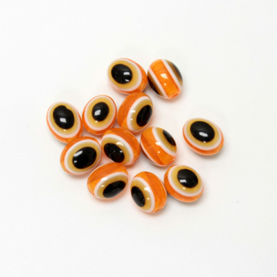 Plastic Eye Bead - Oval 10x8MM  ORANGE