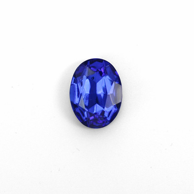 Glass Point Back Foiled Tin Table Cut (TTC) Stone - Oval 14x10MM SAPPHIRE