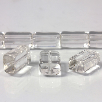 Glass Bead TablePolished -  Cushion 12x8MM CRYSTAL