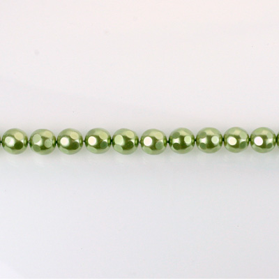 Czech Glass Pearl Bead - Round Faceted Golf 4MM DARK OLIVE 70458