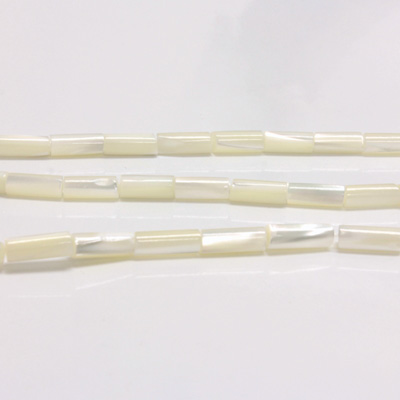 Shell Bead - Smooth Tube 10x4MM WHITE TROCHUS