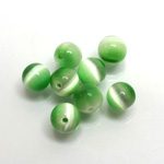 Fiber-Optic 1-Hole Ball - 08MM CAT'S EYE LT GREEN