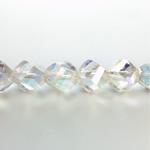 Indian Cut Crystal Bead - Helix Twisted 10MM CRYSTAL AB