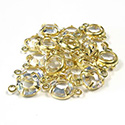 Preciosa Crystal Channel Connector - Prong-Set Setting with 2 Loops 29SS CRYSTAL-RAW BRASS