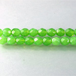 Czech Glass Fire Polish Bead - Round 06MM OPAL GREEN