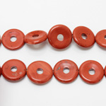 Gemstone Bead - Donut Side Drliled 20MM RED JASPER