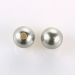 Czech Glass Pearl 1-Hole Ball - 14MM LT GREY 70483