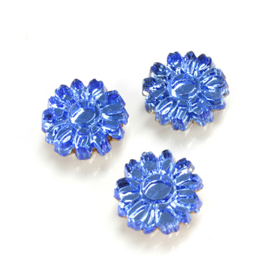 Glass Flat Back Foiled Mirror - Daisy 10MM LT SAPPHIRE