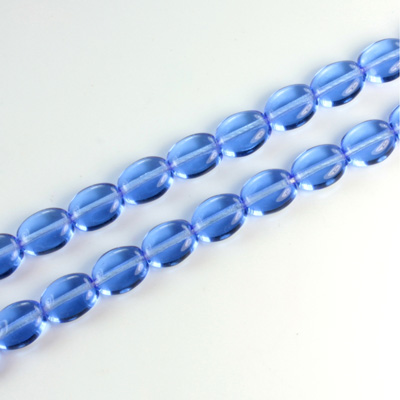 Czech Pressed Glass Bead - Flat Oval 08x6MM SAPPHIRE