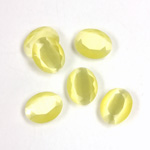 Fiber-Optic Flat Back Stone with Faceted Top and Table - Oval 10x8MM CAT'S EYE YELLOW