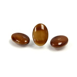 Glass Low Dome Buff Top Cabochon - Oval 14x10MM BROWNHORN