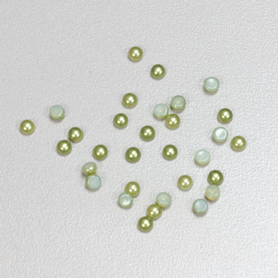 Glass Medium Dome Cabochon Pearl Spray Finish - Round 03MM DARK OLIVE