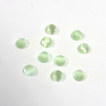 Fiber-Optic Flat Back Stone with Faceted Top and Table - Round 04MM CAT'S EYE LT GREEN