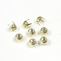 Preciosa Crystal Metal 4 Prong Rivet MC Chaton 16SS CRYSTAL-GOLD