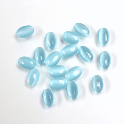 Fiber-Optic Cabochon - Oval 06x4MM CAT'S EYE AQUA