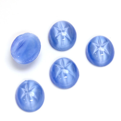 Glass Medium Dome Lampwork Cabochon - Oval 12x10MM STAR SAPPHIRE