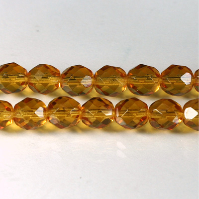 Czech Glass Fire Polish Bead - Round 08MM TOPAZ