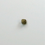 Metalized Plastic Bead - Ribbed Bicone 05MM ANT GOLD