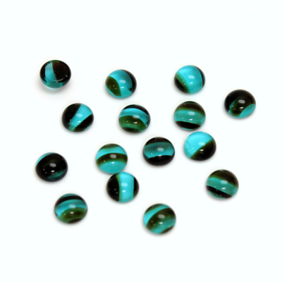 Glass Medium Dome Cabochon - Round 05MM BLUE TORTOISE