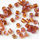 Czech Glass Seed Bead - 2 Cut Hex 9/0 TOPAZ AB 11110