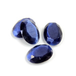Fiber-Optic Flat Back Stone with Faceted Top and Table - Oval 14x10MM CAT'S EYE BLUE