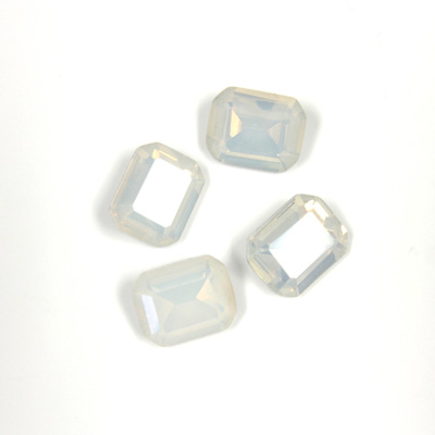 Cut Crystal Point Back Fancy Stone Foiled - Cushion Octagon 10x8MM OPAL WHITE