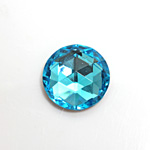 Glass Flat Back Foiled Rauten Rose - Round 18MM AQUA