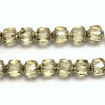 Czech Glass Fire Polished Bead - Cathedral 06MM CRYSTAL LT OLIVE