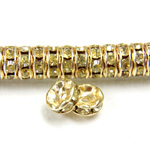 Czech Rhinestone Rondelle - Round Wavy 06MM JONQUIL-GOLD