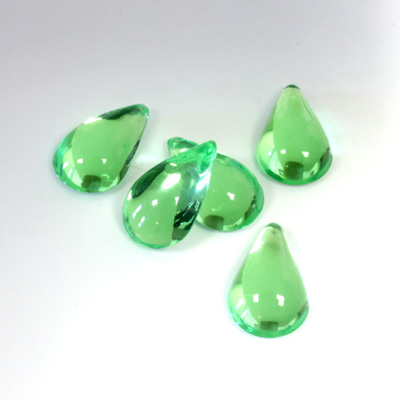 Plastic Flat Back Foiled Cabochon - Pear 13x9MM PERIDOT