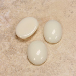 Glass Medium Dome Opaque Cabochon - Oval 16x12MM IVORY