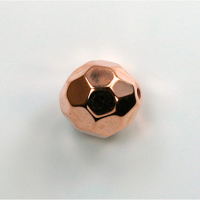 Metalized Plastic Faceted Bead - Round 14MM COPPER