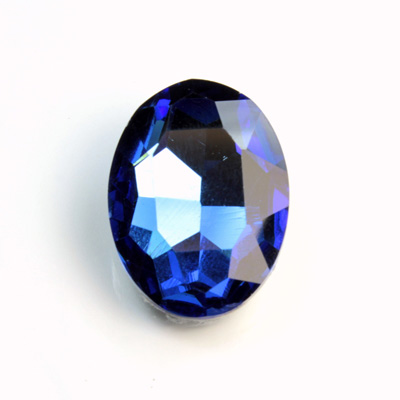 Cut Crystal Point Back Fancy Stone Foiled - Oval 30x22MM SAPPHIRE